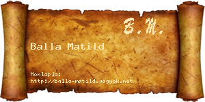Balla Matild névjegykártya